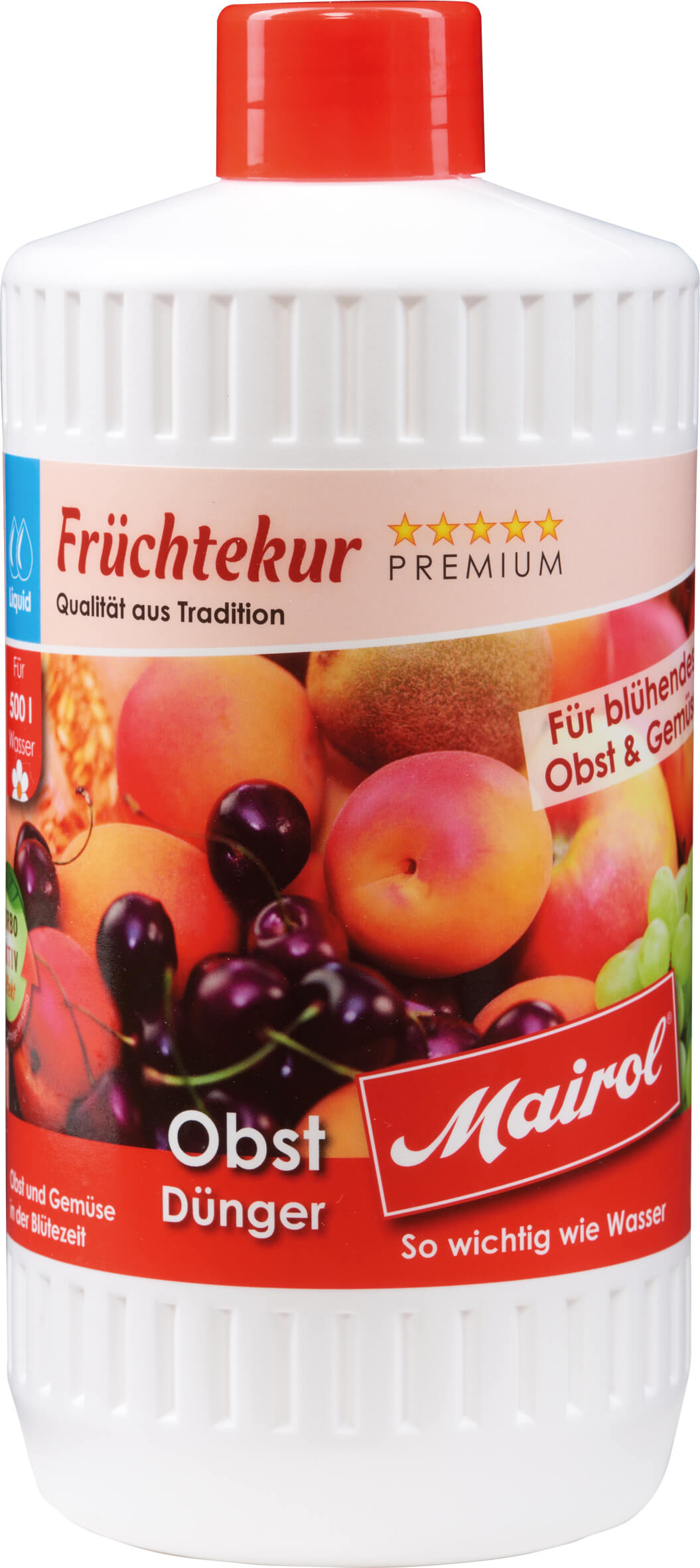 Obstdünger Flüssig MAIROL, 1 Liter Flasche reicht für 500 Liter Gießwasser